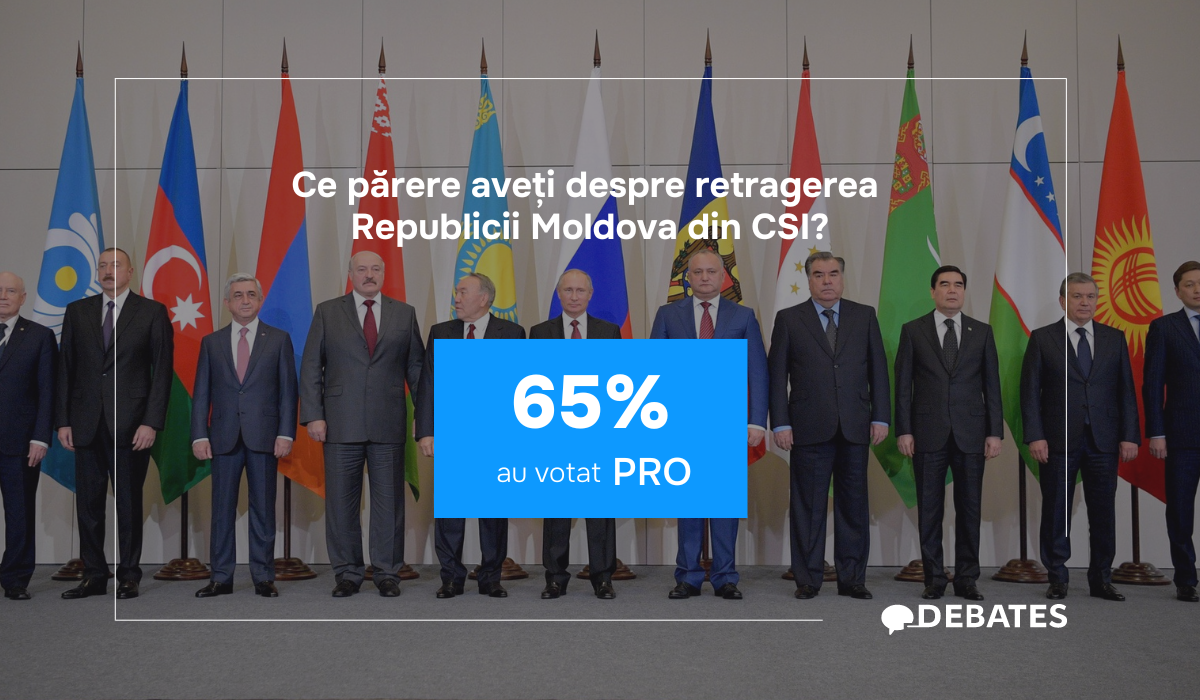Retragerea Moldovei din CSI, susținută de majoritatea cetățenilor