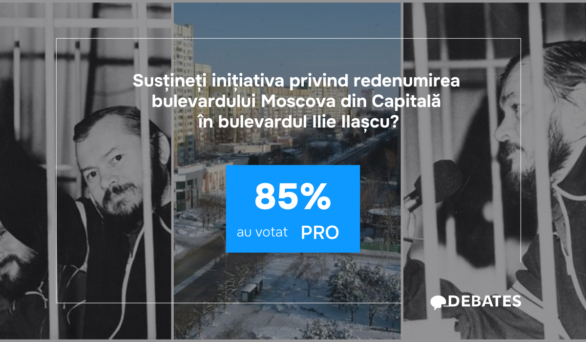 Bulveardul Ilie Ilașcu – cetățenii DA, autoritățile nici DA, nici BA. 85% au votat pentru redenumirea bulevardului Moscova