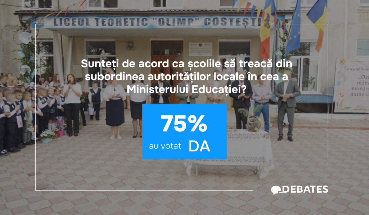 Susținere covârșitoare pentru trecerea școlilor în subordinea Ministerului Educației